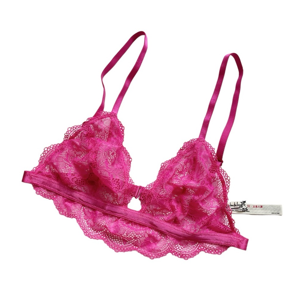 Free People NWOT Hot Pink Lace Bralette